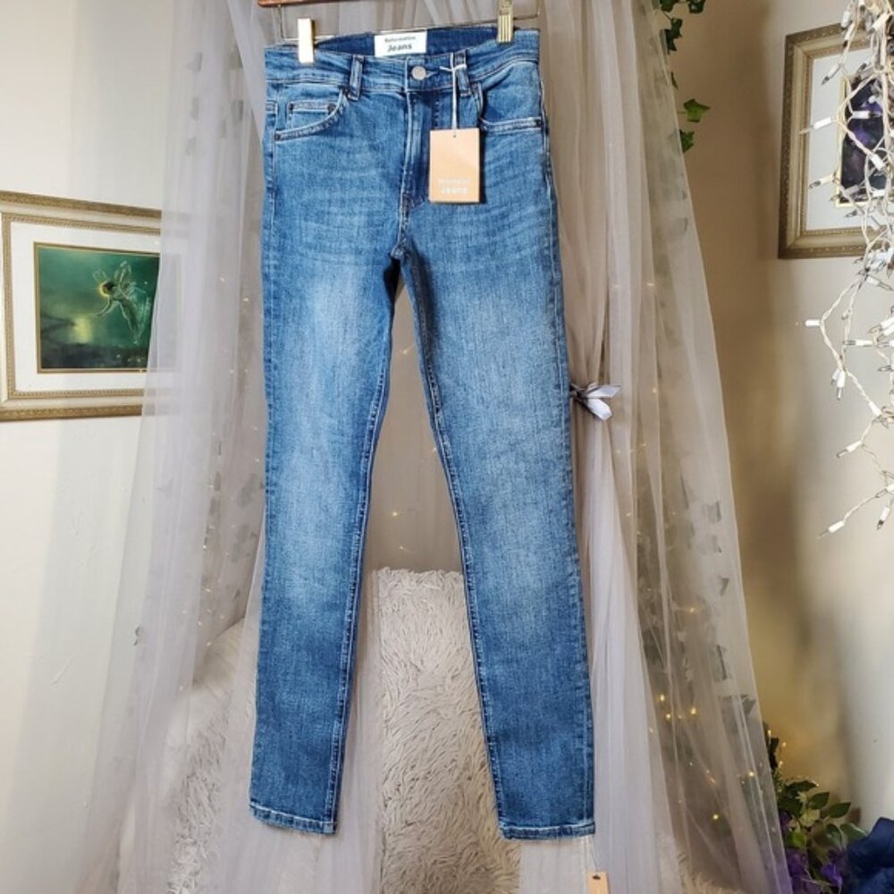 New Reformation Destin Harper Mid Rise Skinny Jeans Sz 23 NWT $178 27/29 Stretch